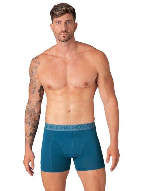 Muchachomalo Solid blauw katoenen boxershort