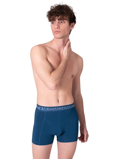 Muchachomalo Solid blauw katoenen boxershort