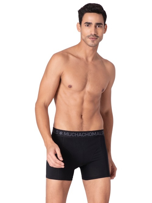 Muchachomalo Solid zwart katoenen boxershort