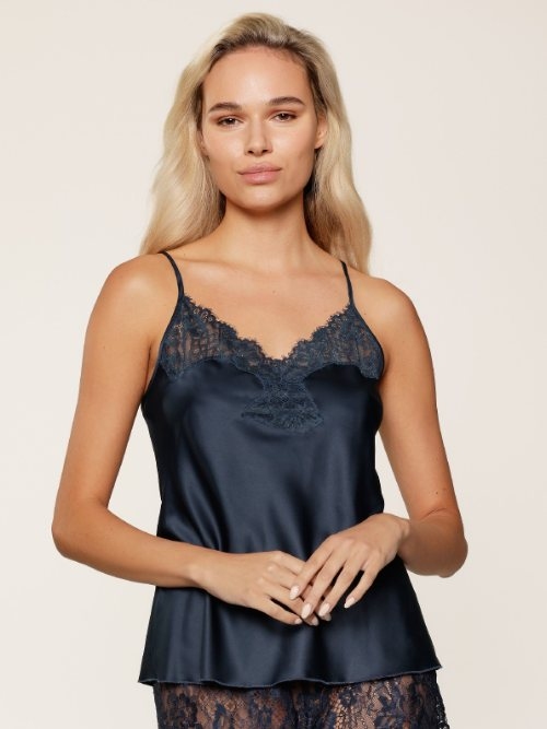 LingaDore Sparkling Blue marine blauw slipdress