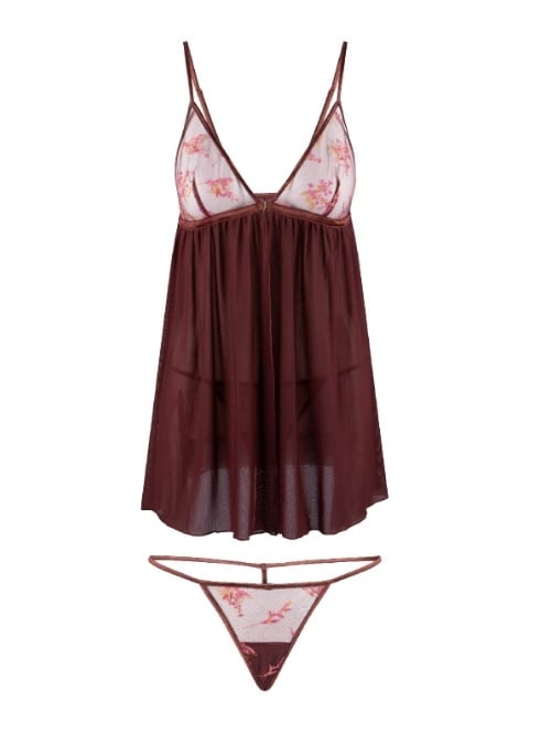 LingaDore Beautiful Bordeaux port babydoll