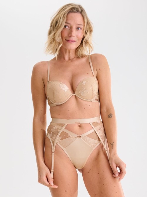 Lisca Passion rose with gold jarretelle