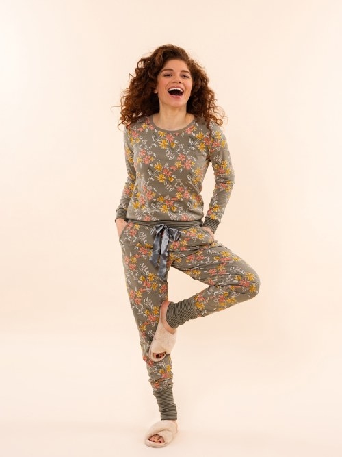 Charlie Choe Lovely Nights groen pyjamashirt