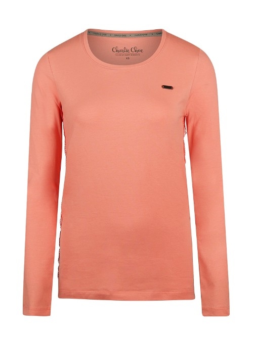 Charlie Choe Lovely Nights coral pyjamashirt
