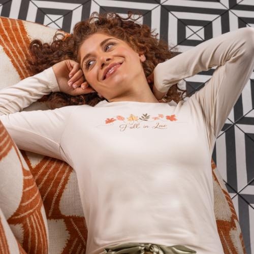 Charlie Choe Lovely Nights off white pyjamashirt