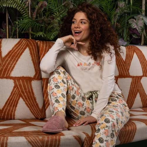 Charlie Choe Lovely Nights off white pyjamabroek