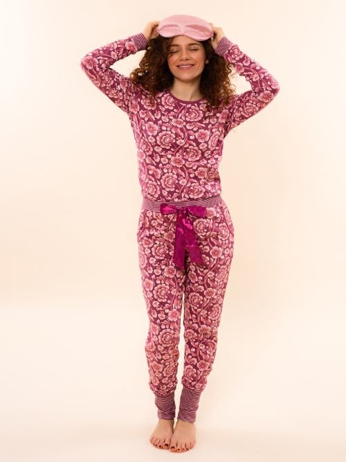 Charlie Choe Cozy Days rood/print pyjamabroek