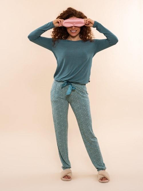 Charlie Choe Cozy Days groen pyjamashirt