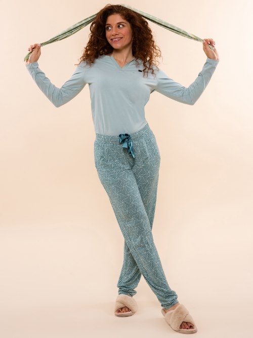 Charlie Choe Cozy Days blauw pyjamashirt