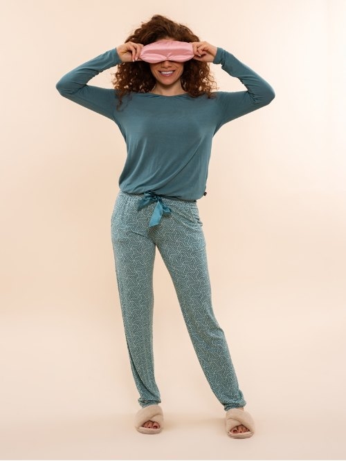 Charlie Choe Cozy Days blauw pyjamabroek