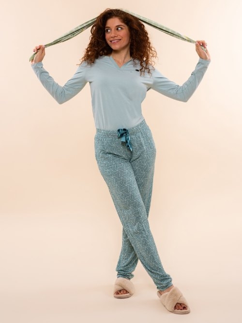 Charlie Choe Cozy Days blauw pyjamabroek