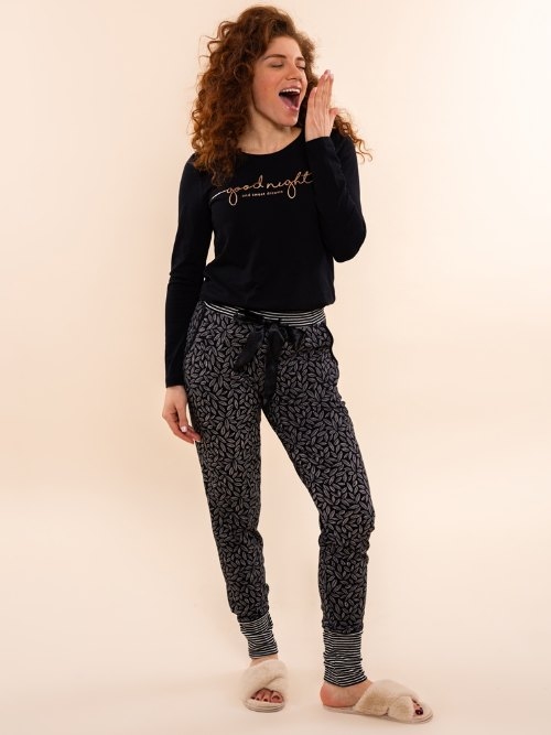 Charlie Choe Fall in Love zwart pyjamashirt