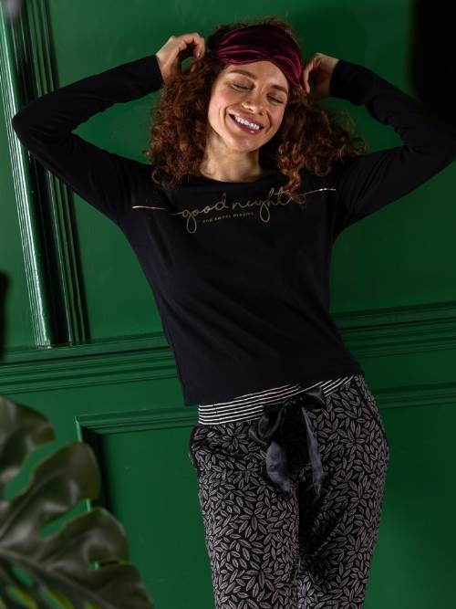 Charlie Choe Fall in Love zwart pyjamabroek