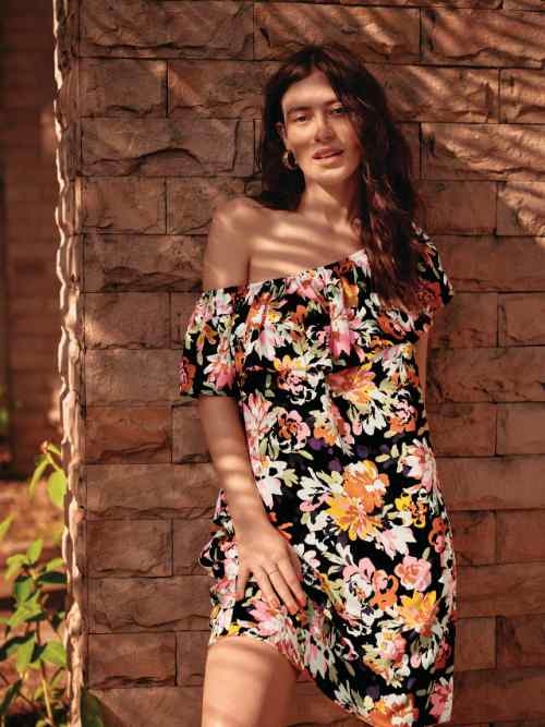 Rosa Faia Badmode Brava zwart strandjurk