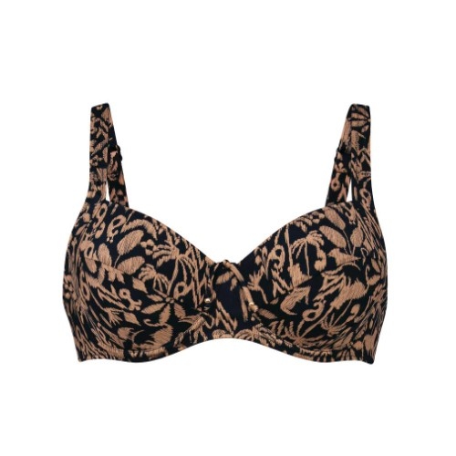 Rosa Faia Badmode Sibel zwart/bruin soft-cup bikinitop