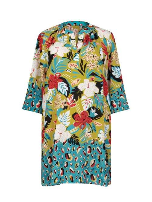 Rosa Faia Badmode Manihi turquoise strandjurk