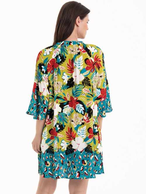 Rosa Faia Badmode Manihi turquoise strandjurk