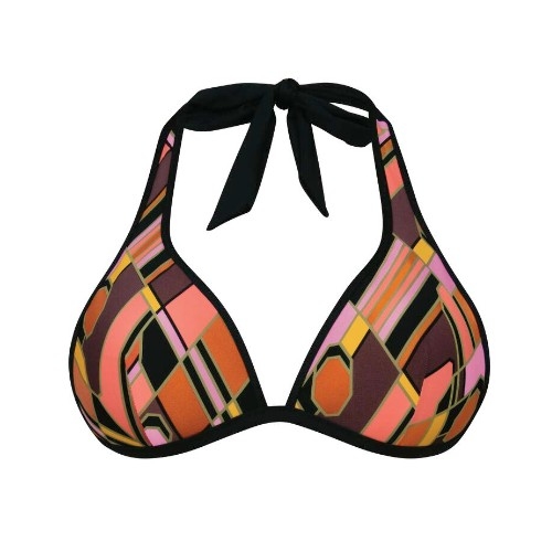 Rosa Faia Badmode Mina zwart/roze voorgevormde bikinitop