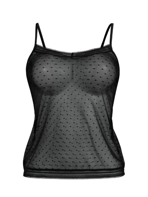 Rosa Faia Emily zwart spaghetti top