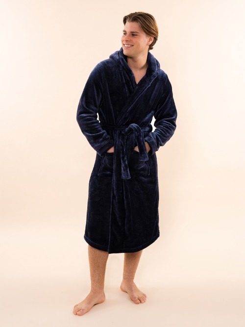 Charlie Choe Cozy Days marine blauw/blauw badjas