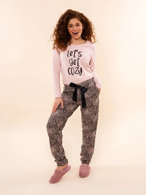 Charlie Choe Cozy Days roze/print slaapshirt
