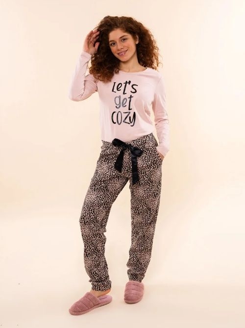Charlie Choe Cozy Days roze/print slaapshirt