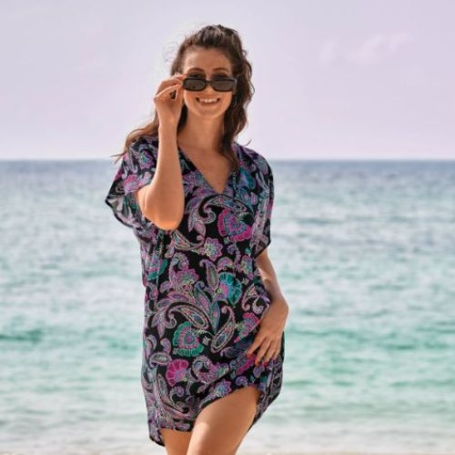 Rosa Faia Badmode Sola zwart strandjurk