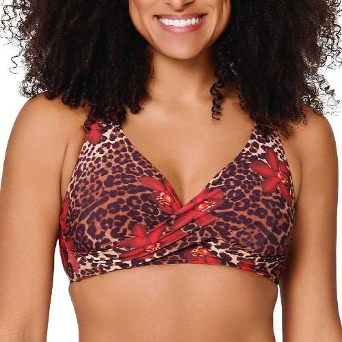 LingaDore Beach Leopard Flower rood soft-cup bikinitop