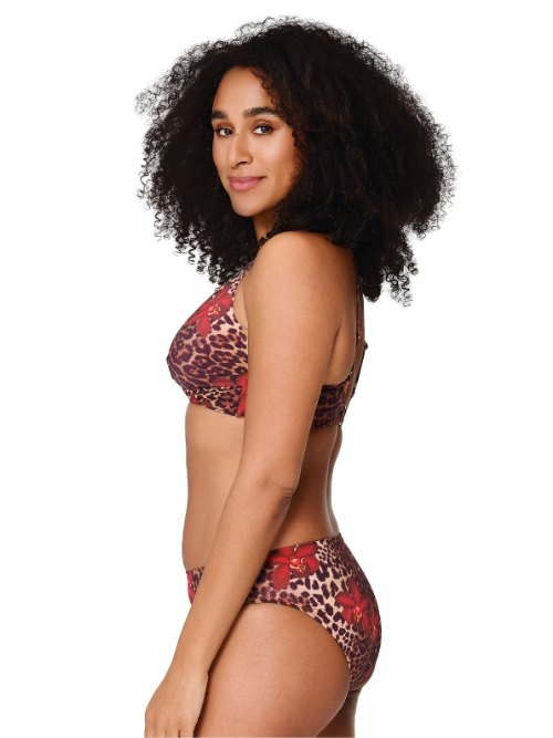 LingaDore Beach Leopard Flower rood soft-cup bikinitop