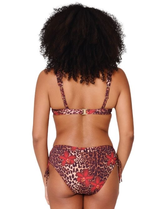 LingaDore Beach Leopard Flower rood voorgevormde bikinitop