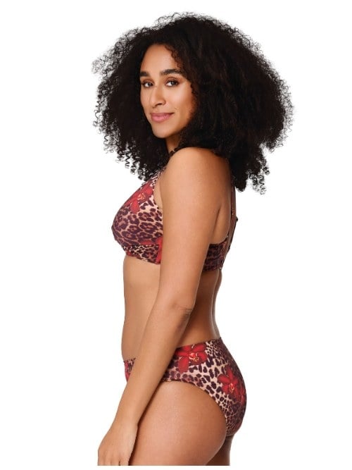 LingaDore Beach Leopard Flower rood bikini broekje