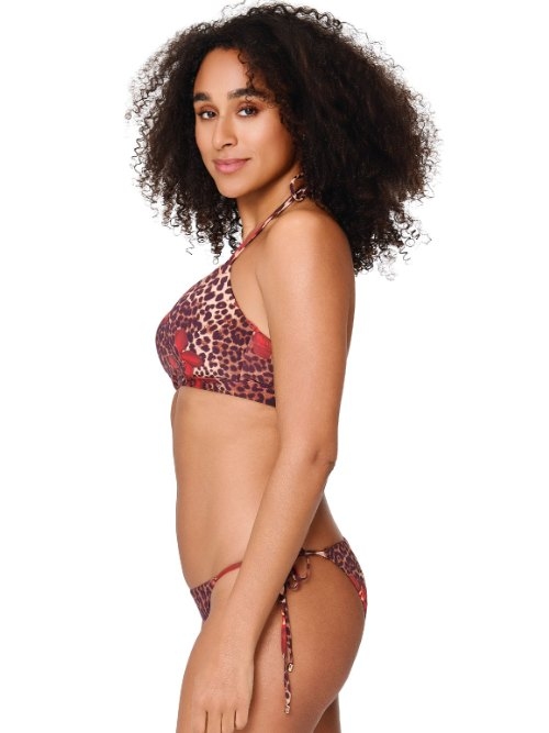LingaDore Beach Leopard Flower rood bikini broekje