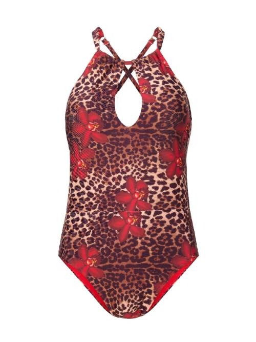 LingaDore Beach Leopard Flower rood badpak