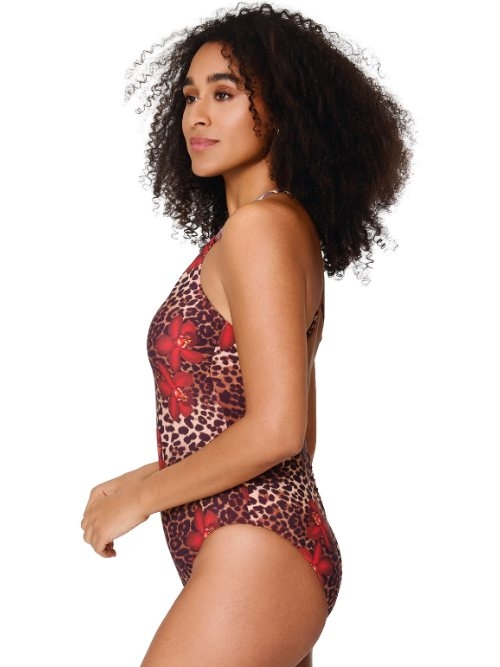 LingaDore Beach Leopard Flower rood badpak