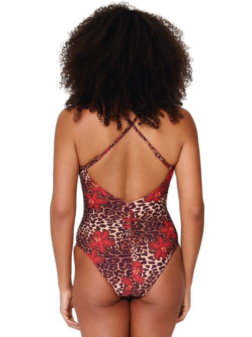 LingaDore Beach Leopard Flower rood badpak