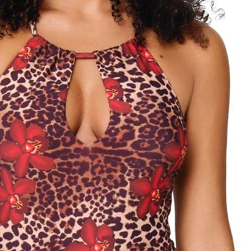 LingaDore Beach Leopard Flower rood badpak