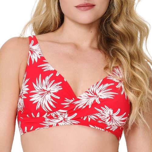 LingaDore Beach Fresh Flowers rood voorgevormde bikinitop