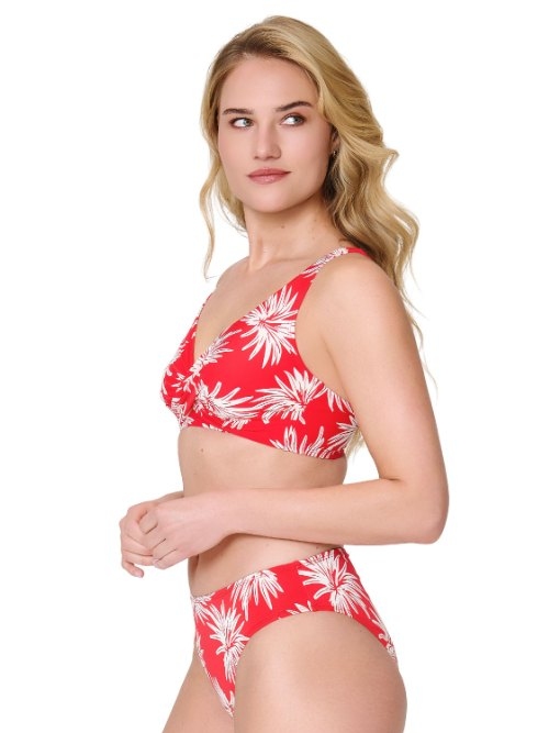LingaDore Beach Fresh Flowers rood voorgevormde bikinitop
