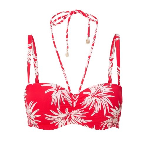 LingaDore Beach Fresh Flowers rood voorgevormde bikinitop