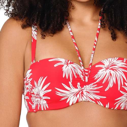 LingaDore Beach Fresh Flowers rood voorgevormde bikinitop