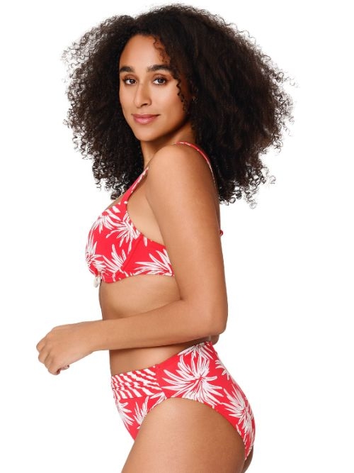 LingaDore Beach Fresh Flowers rood voorgevormde bikinitop