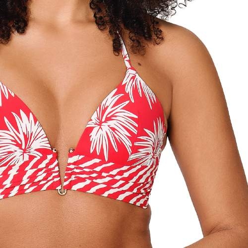 LingaDore Beach Fresh Flowers rood voorgevormde bikinitop