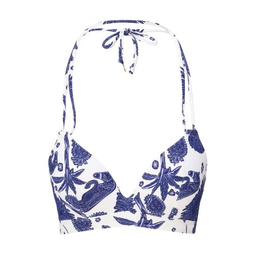 LingaDore Beach Under The Greek Sun blauw/wit voorgevormde bikinitop