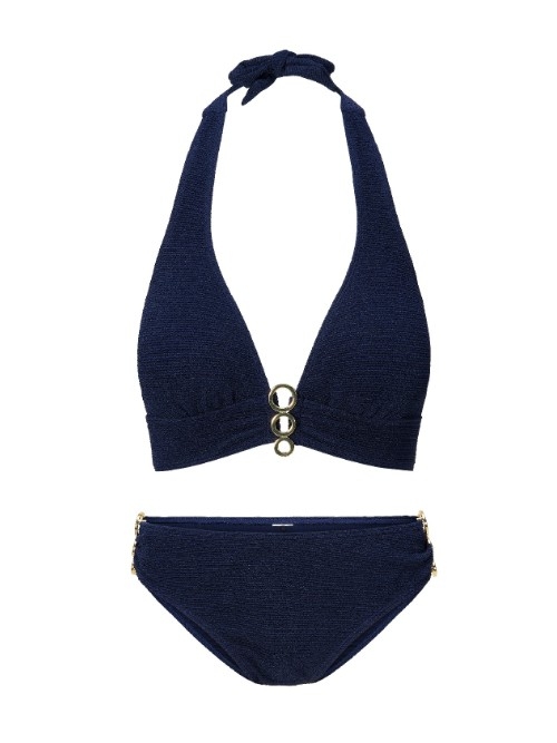 LingaDore Beach A Touch Of Gold marine blauw bikini set