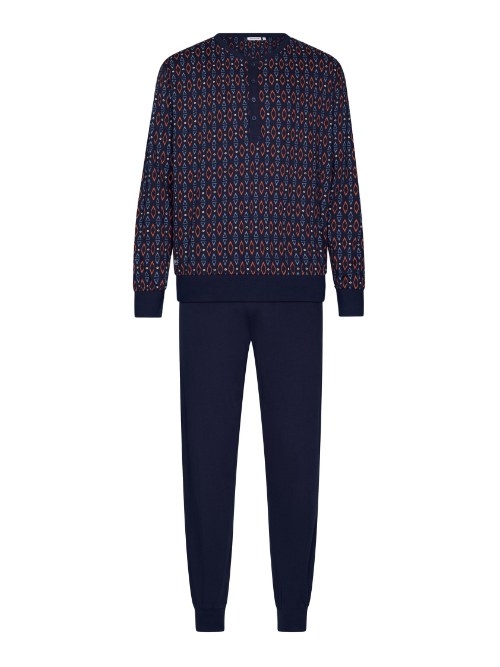 Pastunette Heren marine blauw pyjama