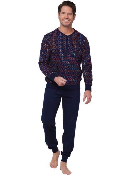 Pastunette Heren marine blauw pyjama