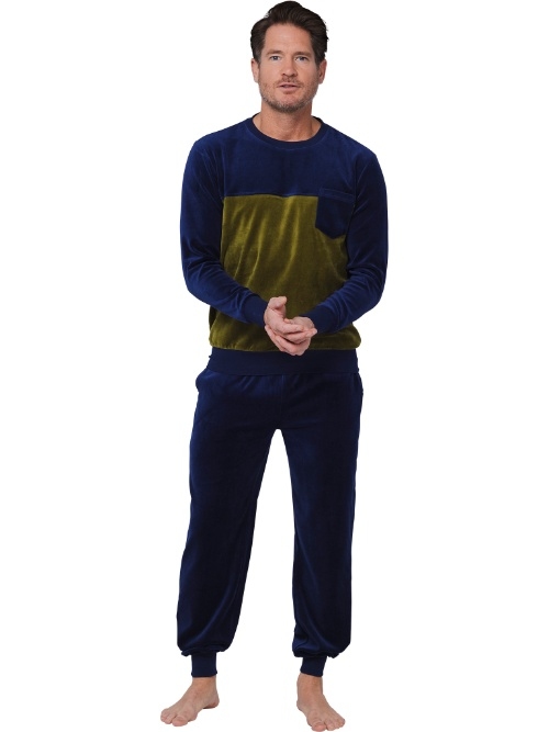 Pastunette Heren marine blauw pyjama