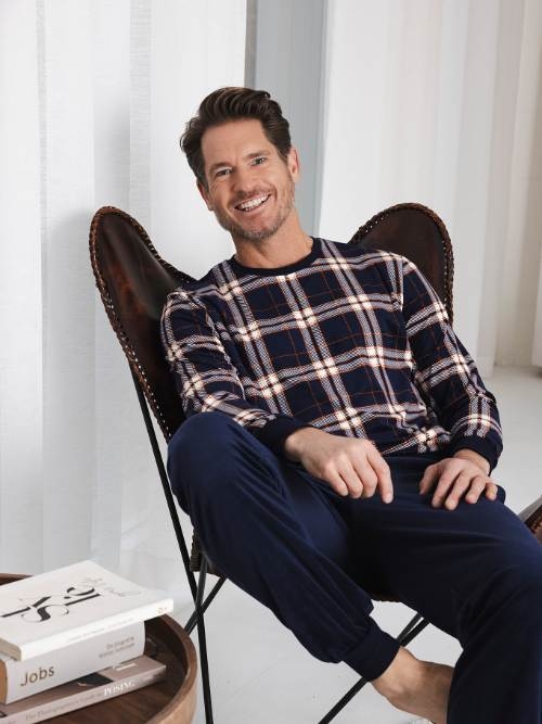 Pastunette Heren marine blauw pyjama
