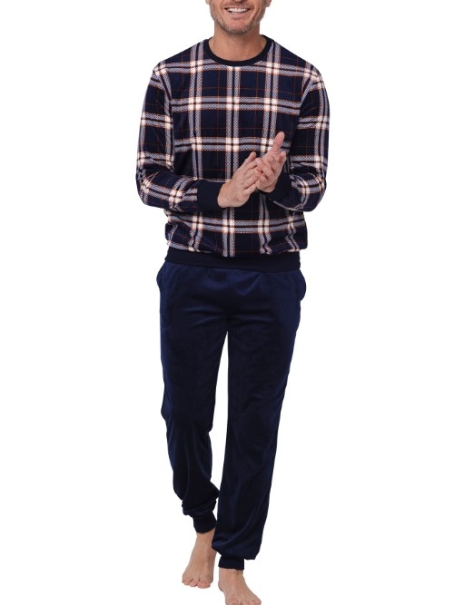 Pastunette Heren marine blauw pyjama