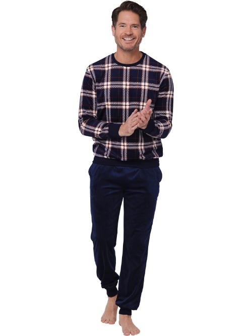Pastunette Heren marine blauw pyjama